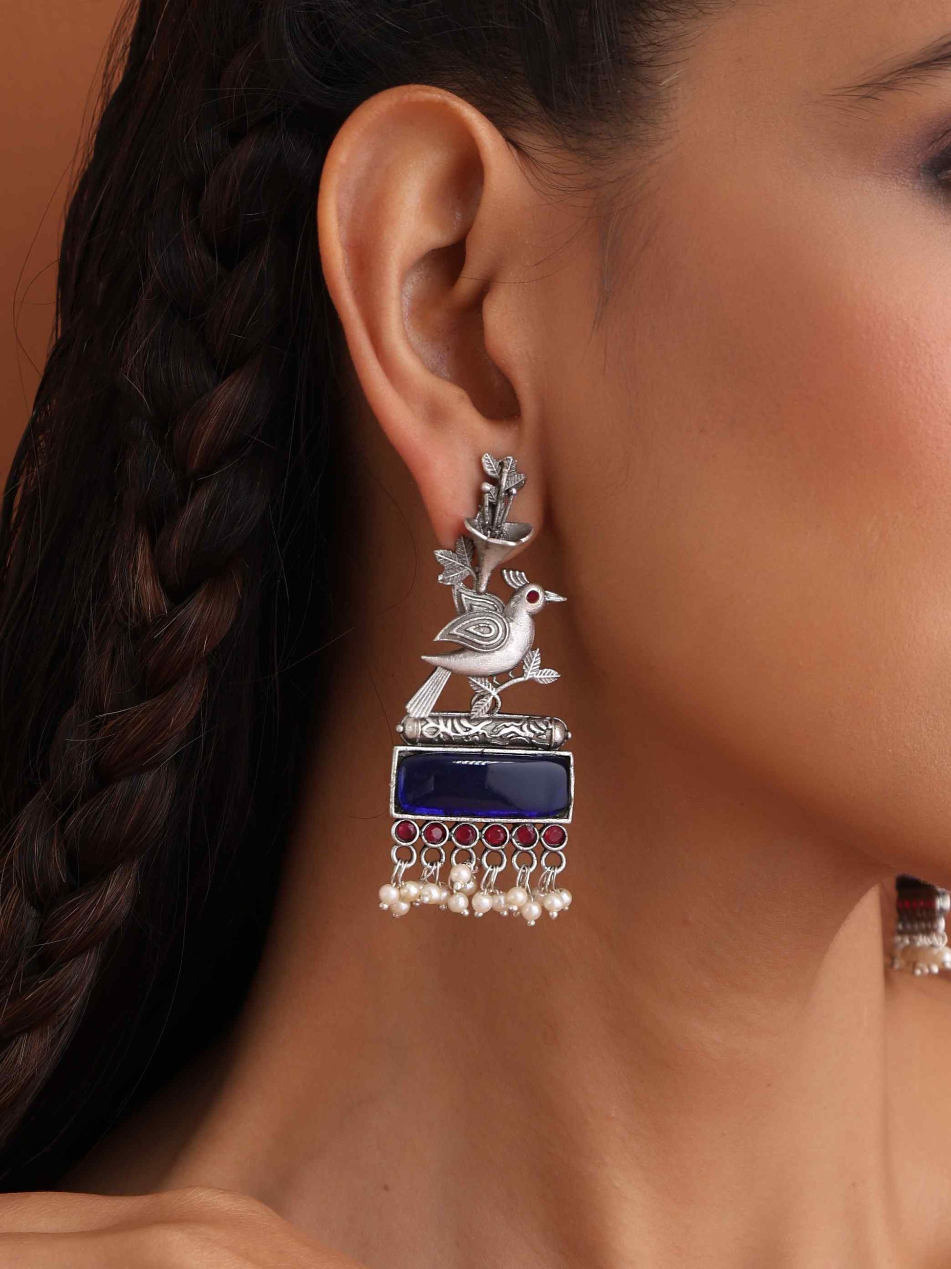 trueBrowns Silver Tone Bird Earrings Truebrowns Lifestyle