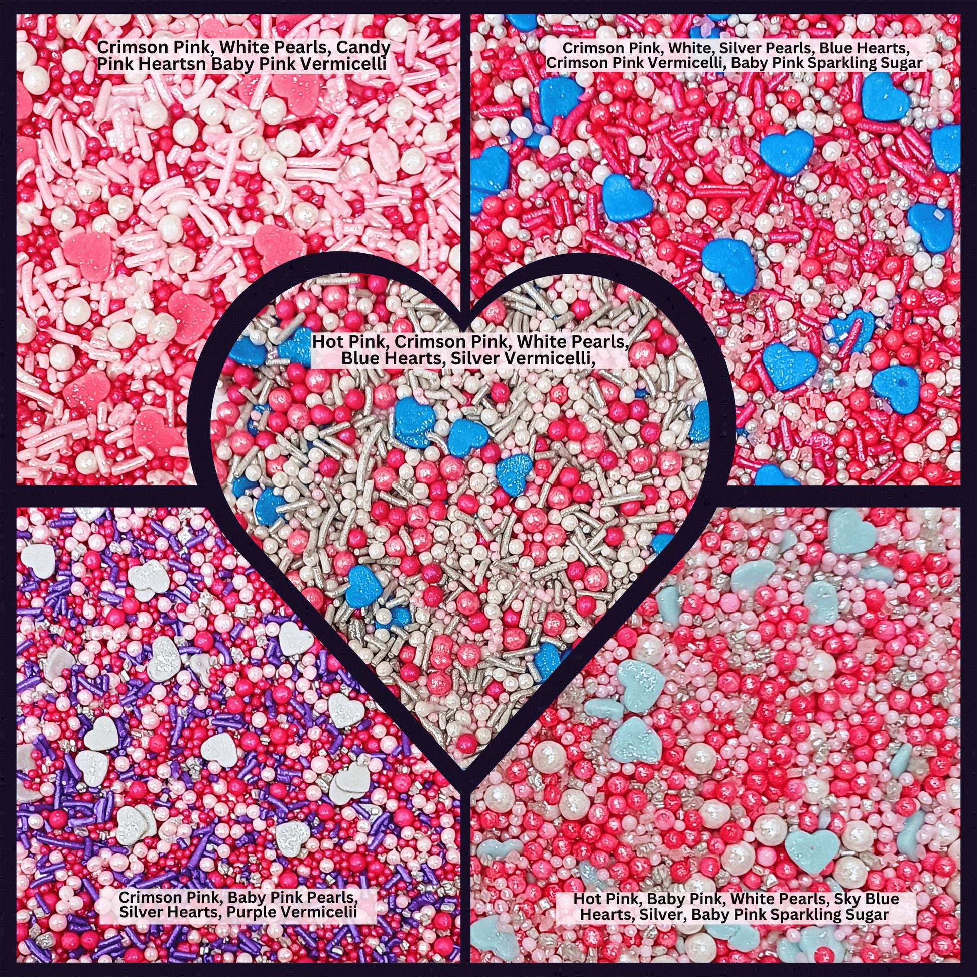 Confect Valentine Sprinkles | 16 Edible Decoration for Baking & Dessert  Grab2Buy Confect Grab2Buy