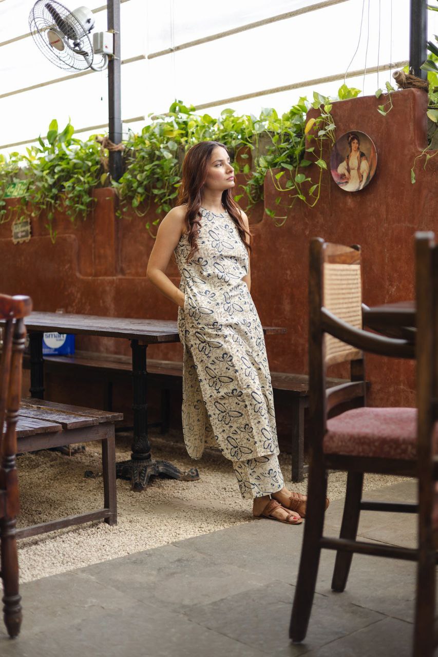 NOZ2TOZ Floral Printed Rayon CO-ords Set 