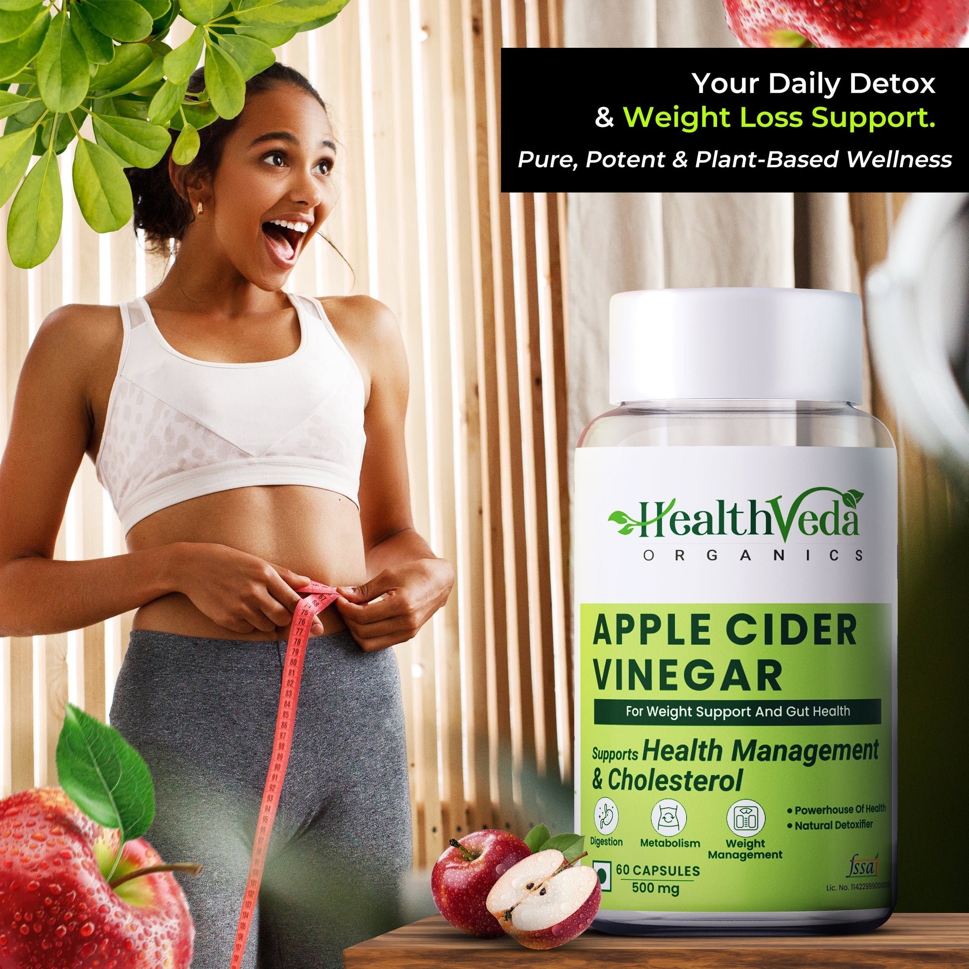 Health Veda Organics Apple Cider Vinegar Supplements Capsules Health Veda Organics