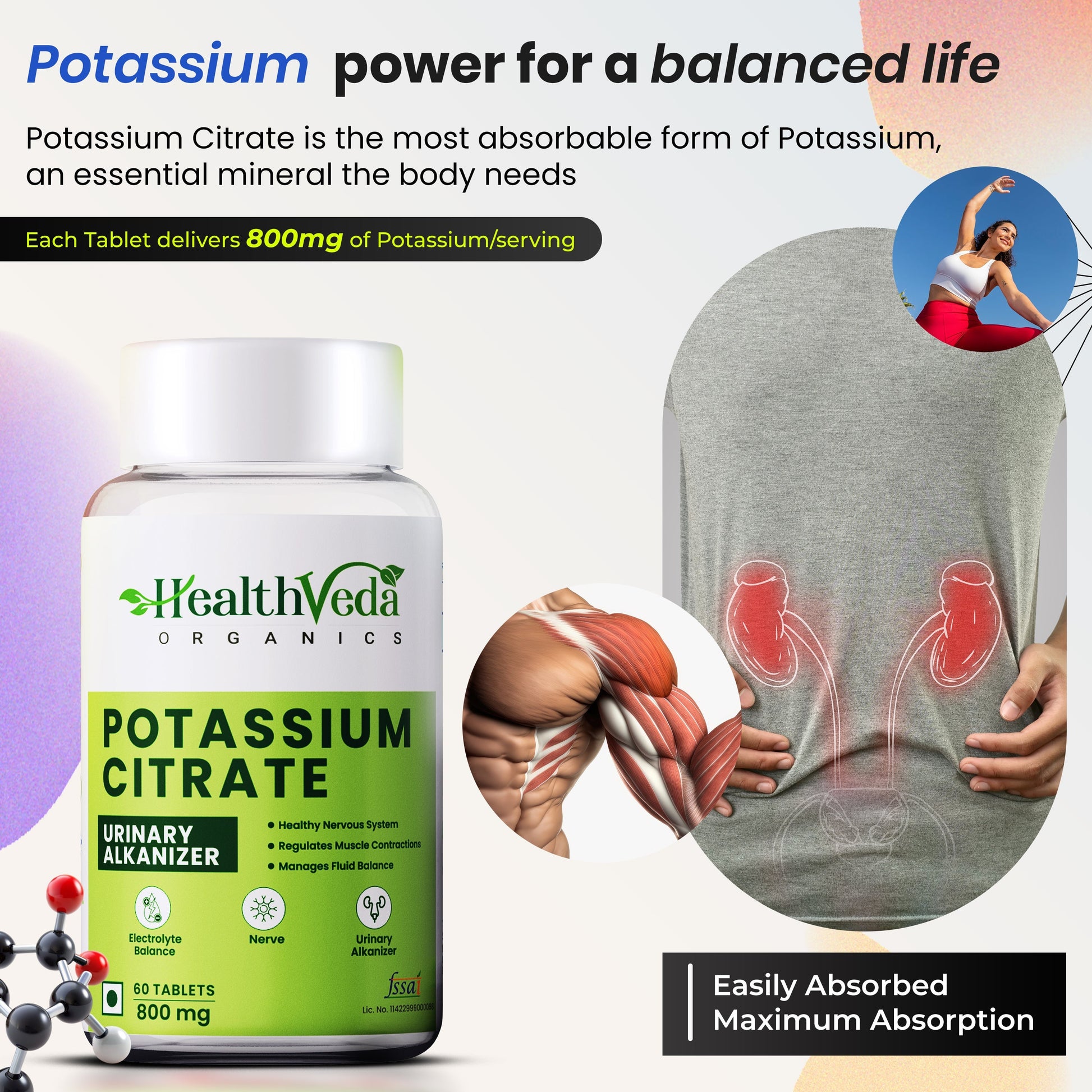 Health Veda Organics Potassium Citrate Tablets 