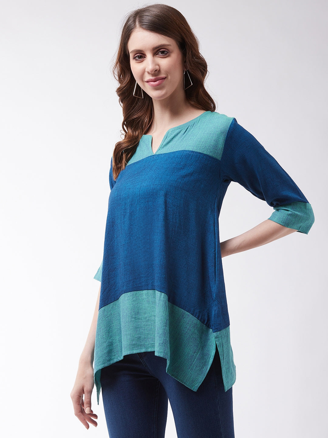 InWeave Women's Peacock Blue Top 