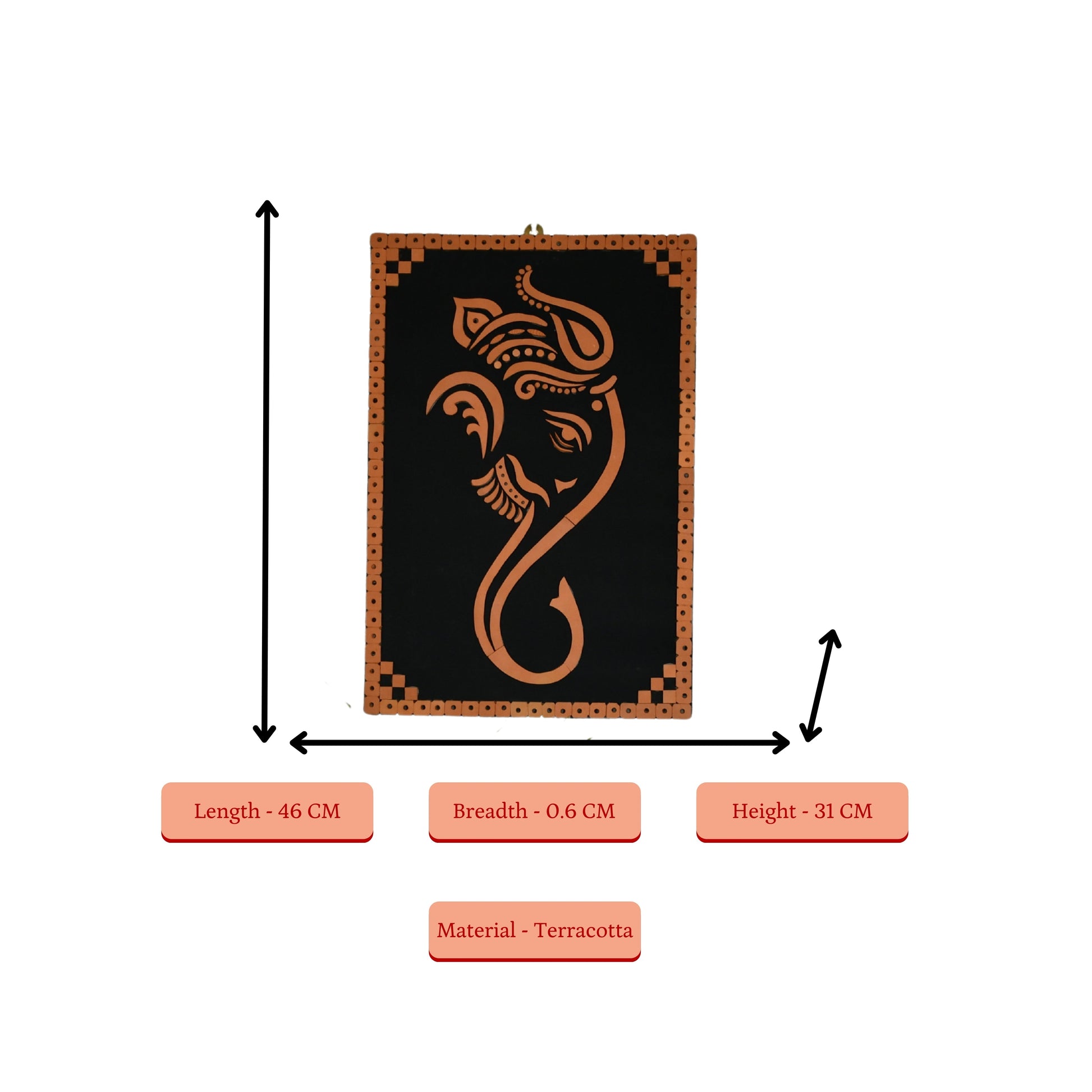 Sowpeace Abstract terracotta ganesh wall decor