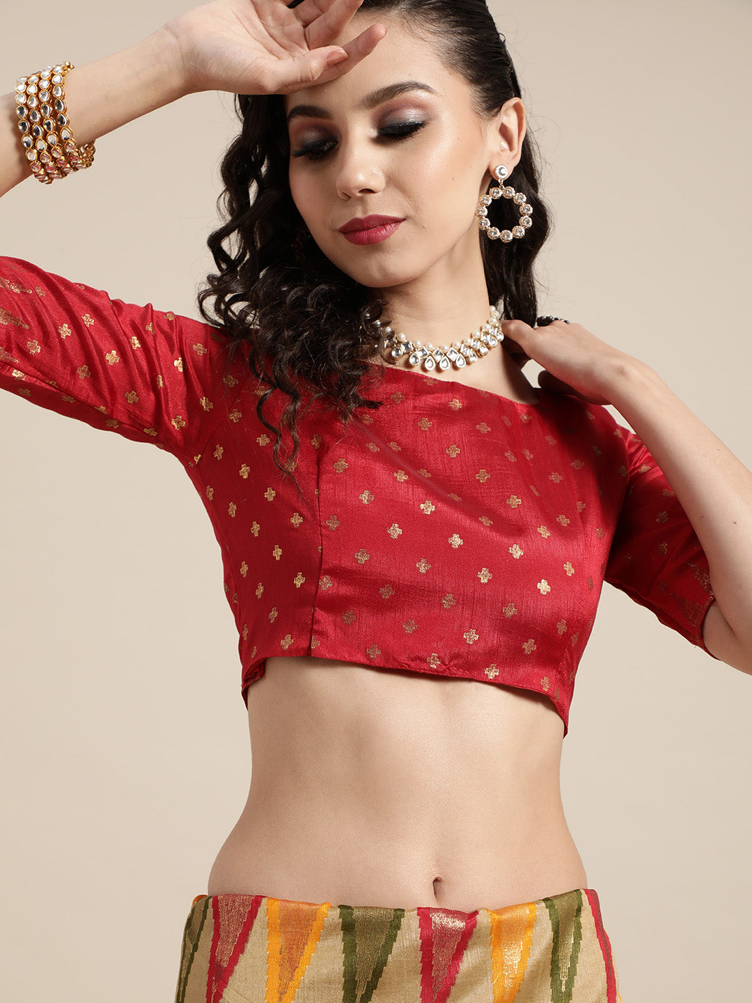 Saree Mall Off White Solid Chanderi Saree