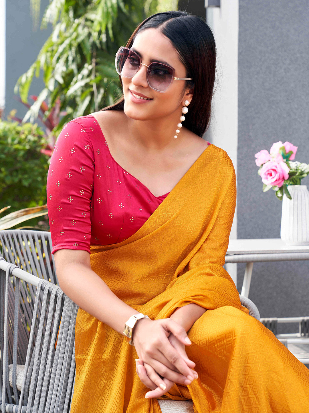 Tikhi Imli Woven Design Crepe Grab2Buy 