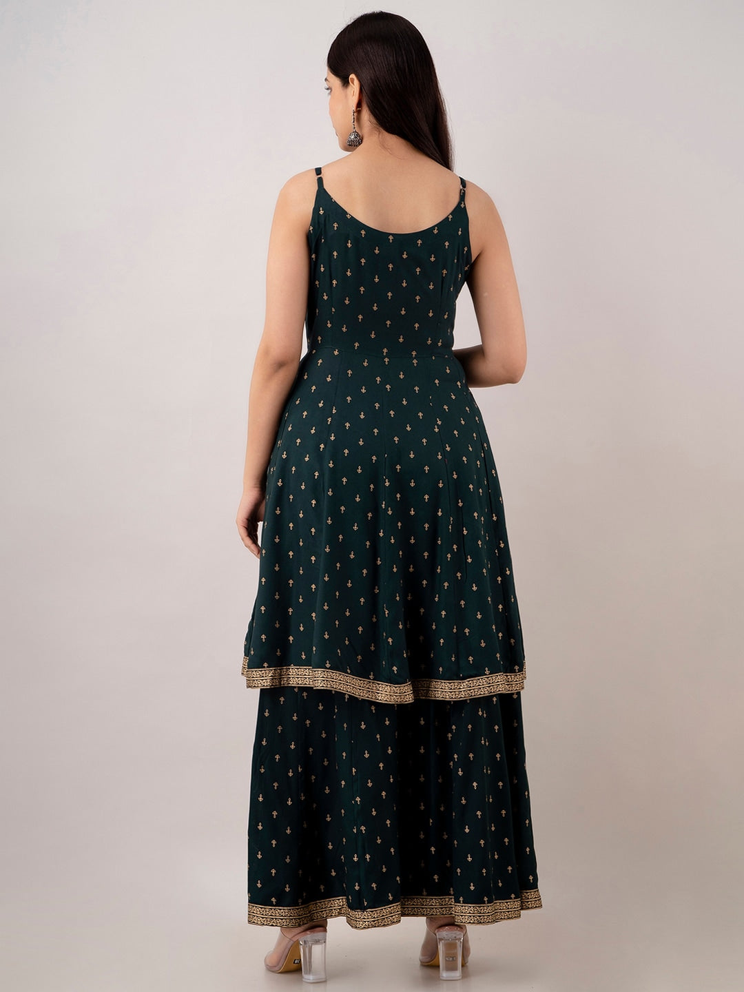 Kalini Women Floral Embroidered Kurta With Sharara & Dupatta 