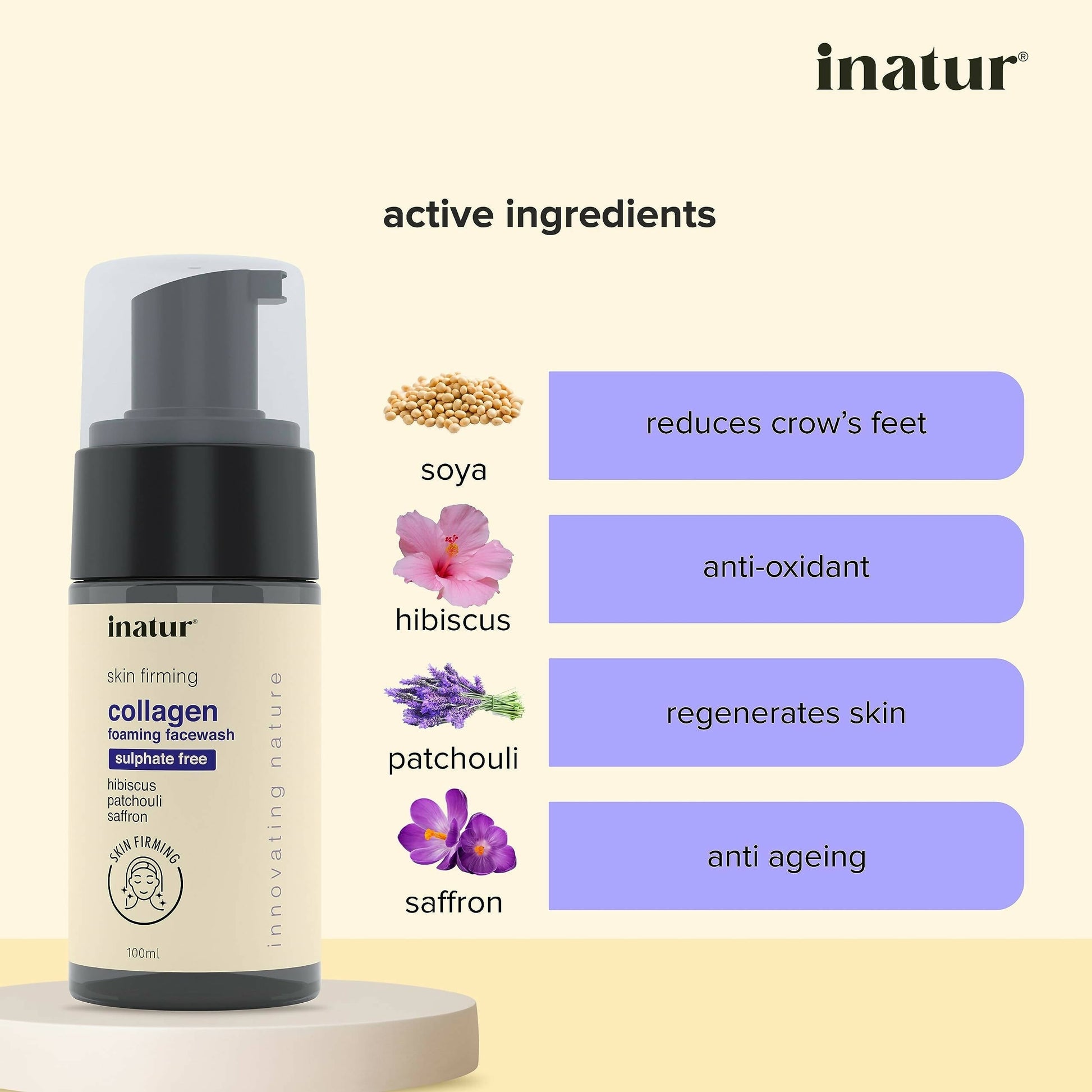 Inatur Collagen Foaming Face Wash 