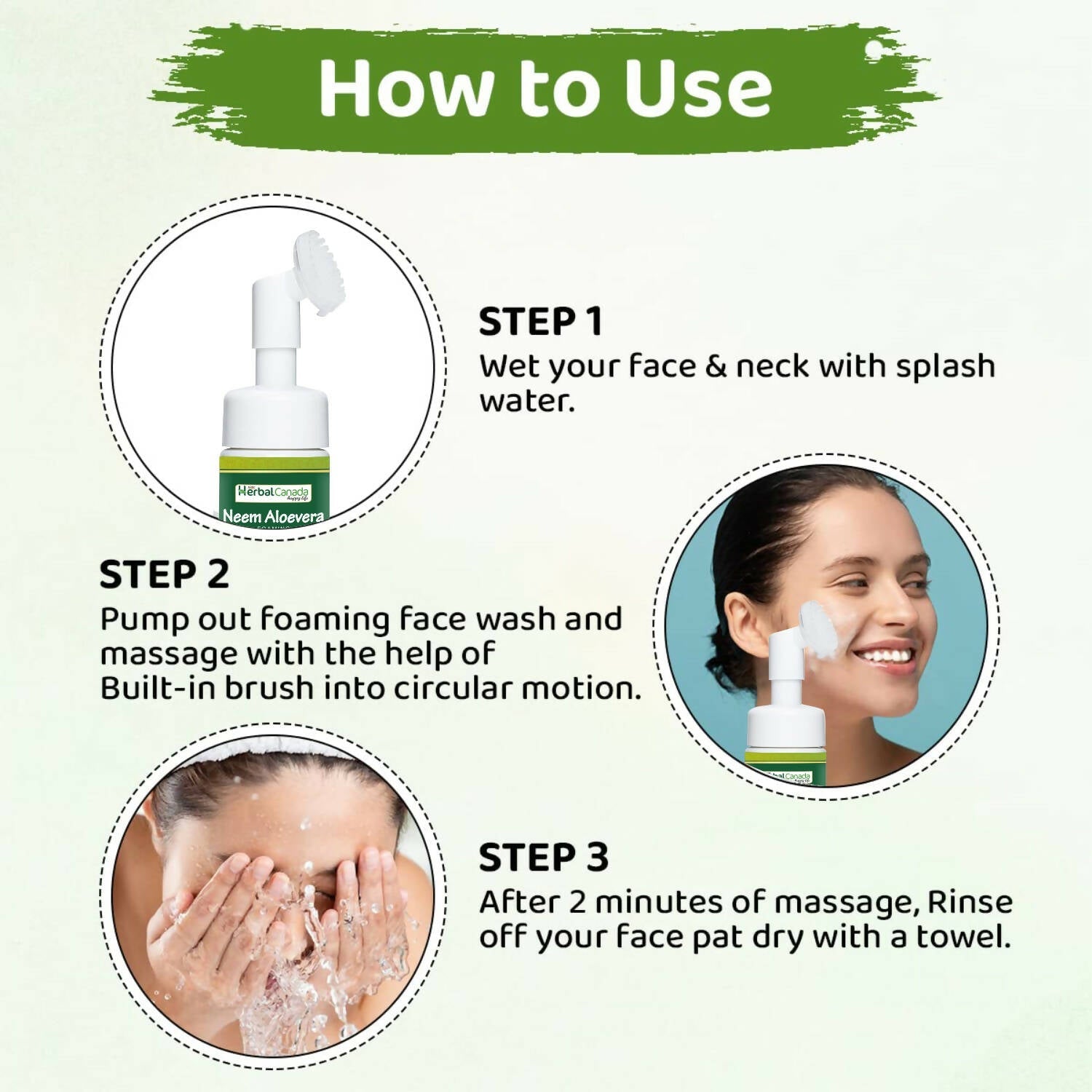 Herbal Canada Neem Aloe Vera Foaming Face Wash 