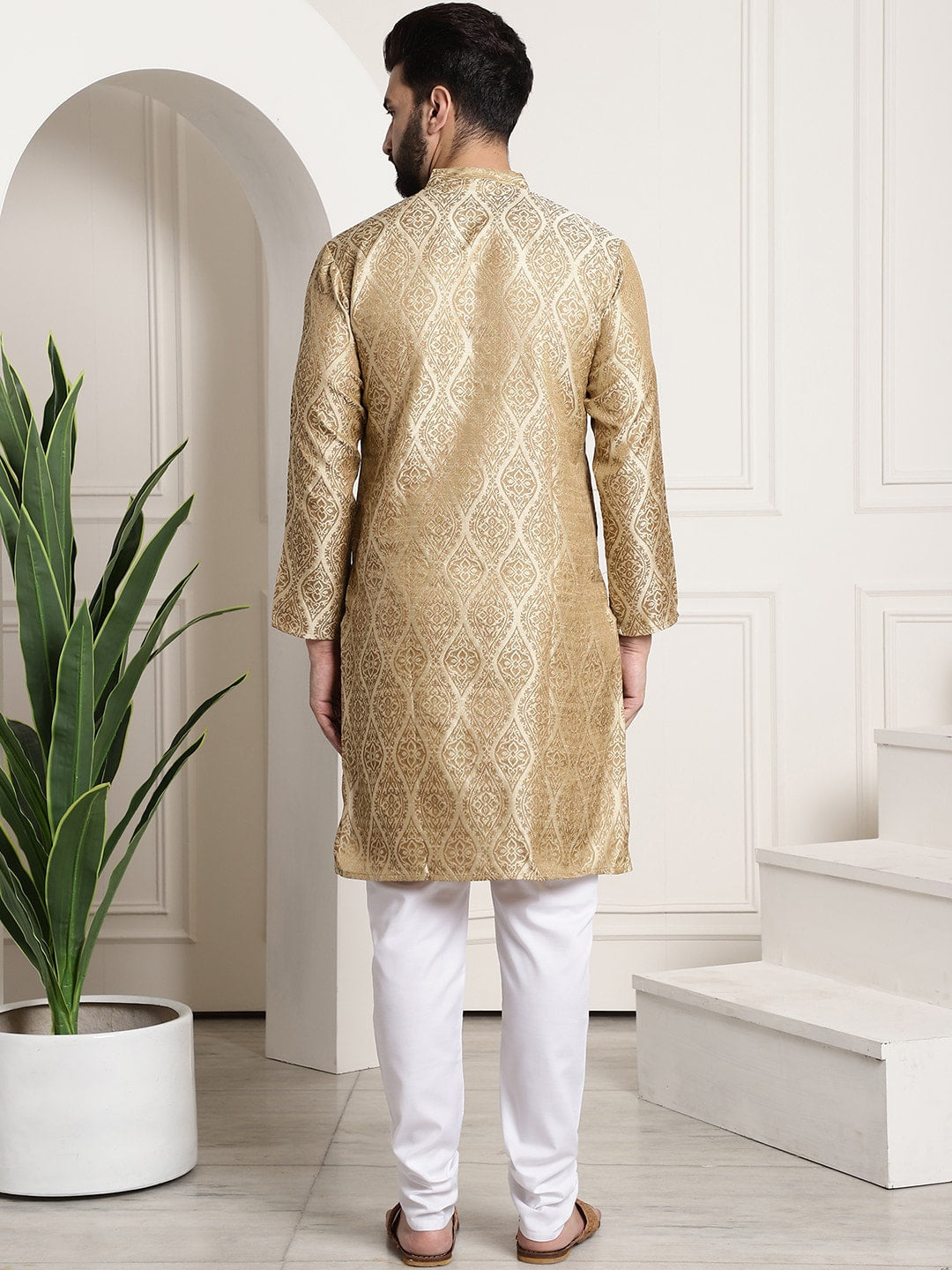 Sojanya Ethnic Motifs Woven Design Regular Kurta With Churidar 