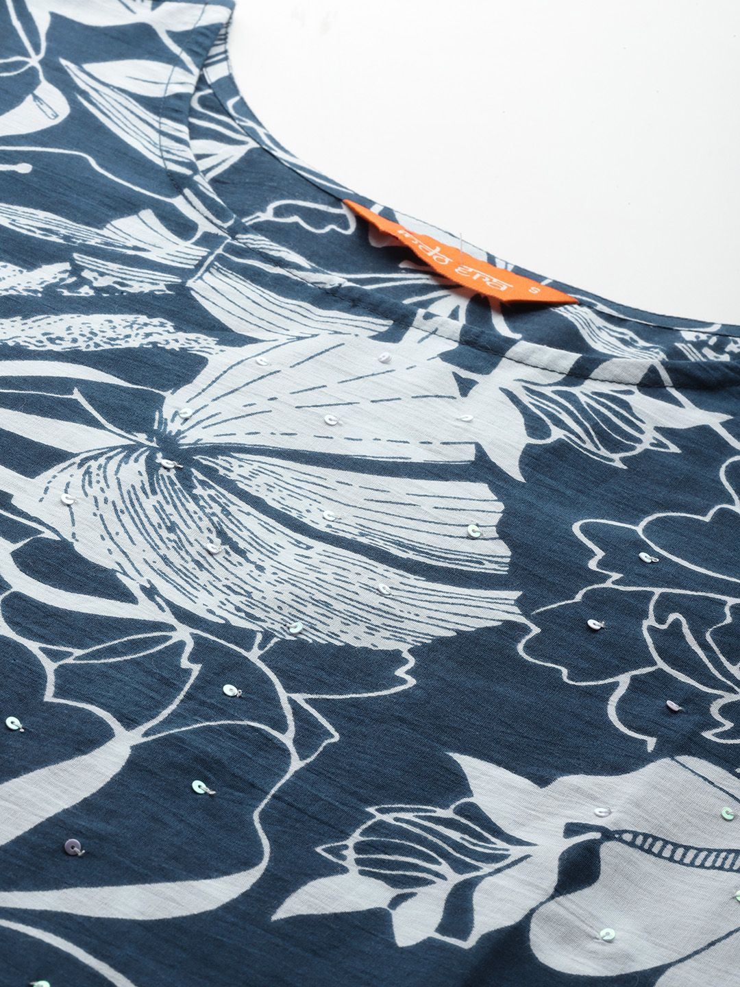 Indo Era Floral Printed Pure Cotton Kurta with Trousers