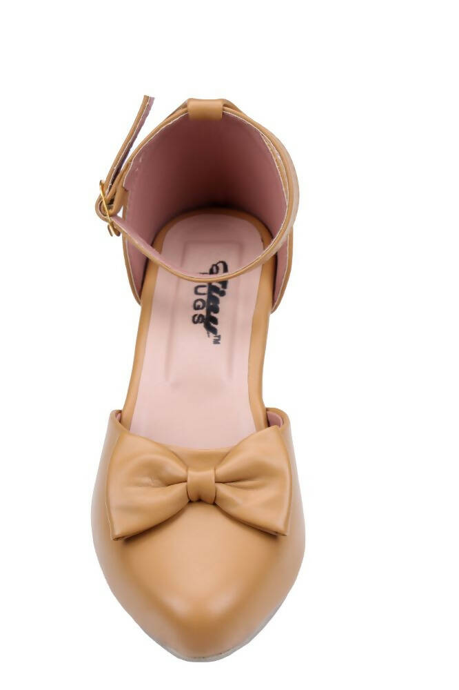 Tiny Bugs Girls Bow Embellished Ballerinas - Tan  Grab2Buy Tiny Bugs Grab2Buy