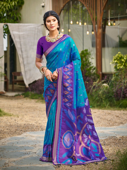 Shree Shyam Fashion Blue Soft Silk Saree