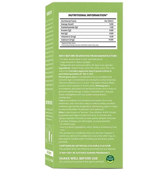 Nutriorg Wheat Grass Juice with Giloy & Tulsi 