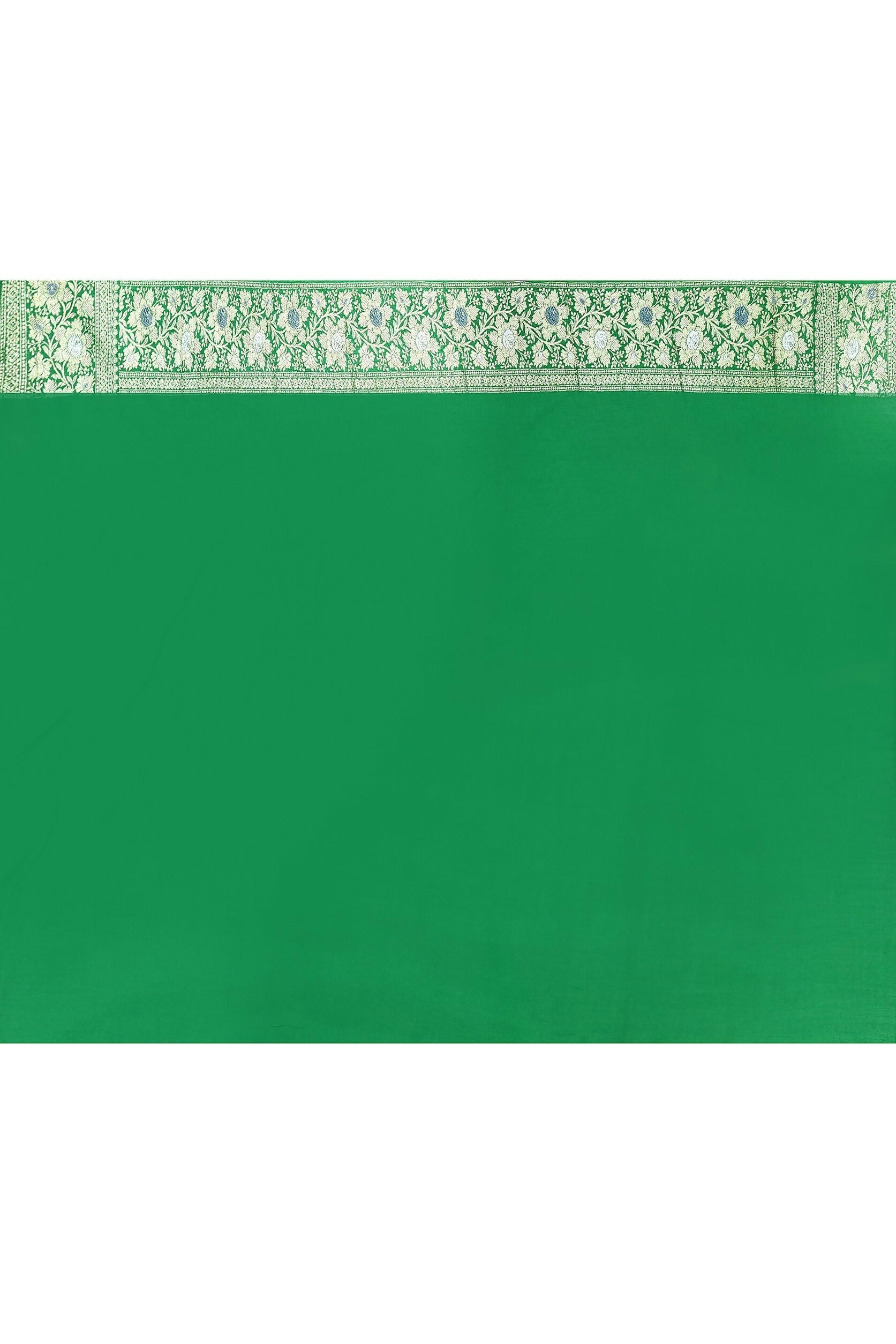 Joban Fashion Green Pure Crepe Pure Handloom Banarasi Silk Saree | Swadesiicart