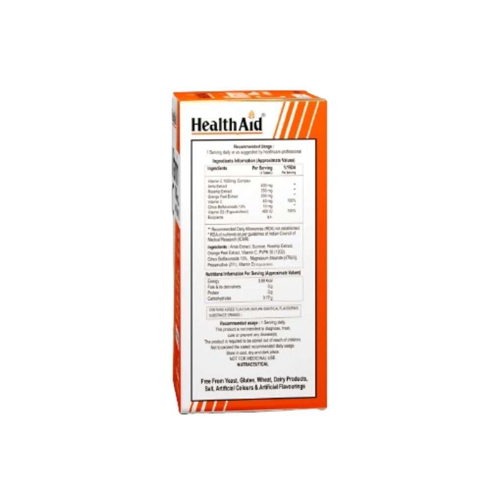 HealthAid Vitamin C 1000 mg Complex with Vitamin D Chewable Tablets 