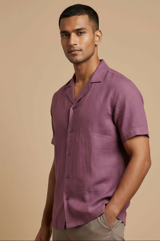 Henna — Wine Linen Shirt by Hilo Design