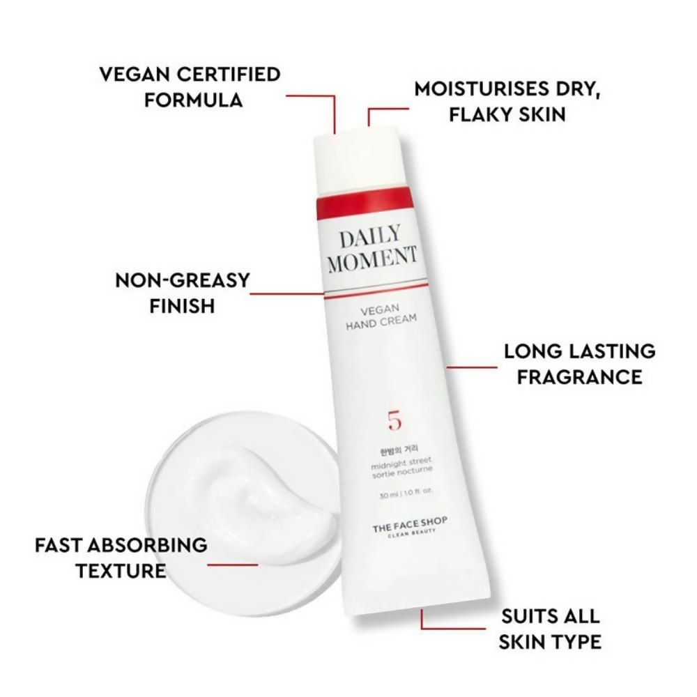 The Face Shop Non-Greasy Vegan Hand Cream - Midnight Street With Hyaluronic Acid  Grab2Buy The Face Shop Grab2Buy