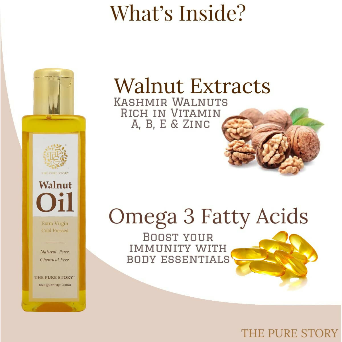 The Pure Story Natural Cold Pressed Oil for Hair & Skin with Walnut  Grab2Buy The Pure Story Grab2Buy