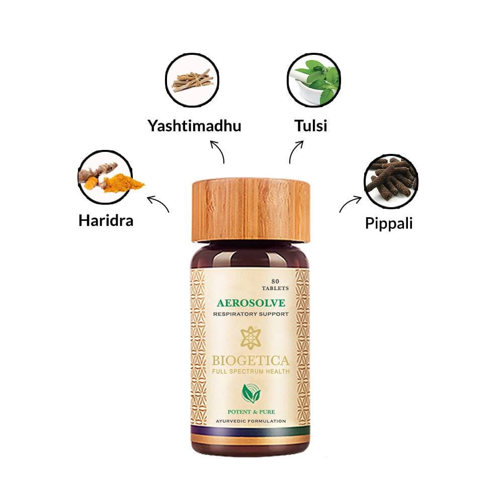 Biogetica Aerosolve - Respiratory Support, 80 Tablets  Grab2Buy Biogetica Grab2Buy