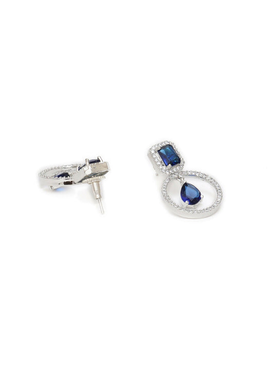 Stone kundan earrings (Blue) - Ruby Raang - Grab2buy