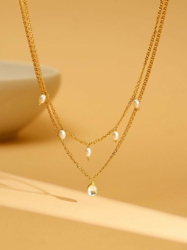 White and Gold, Handcrafted Kundan Necklace - Ruby Raang  Grab2Buy Ruby Raang Grab2Buy