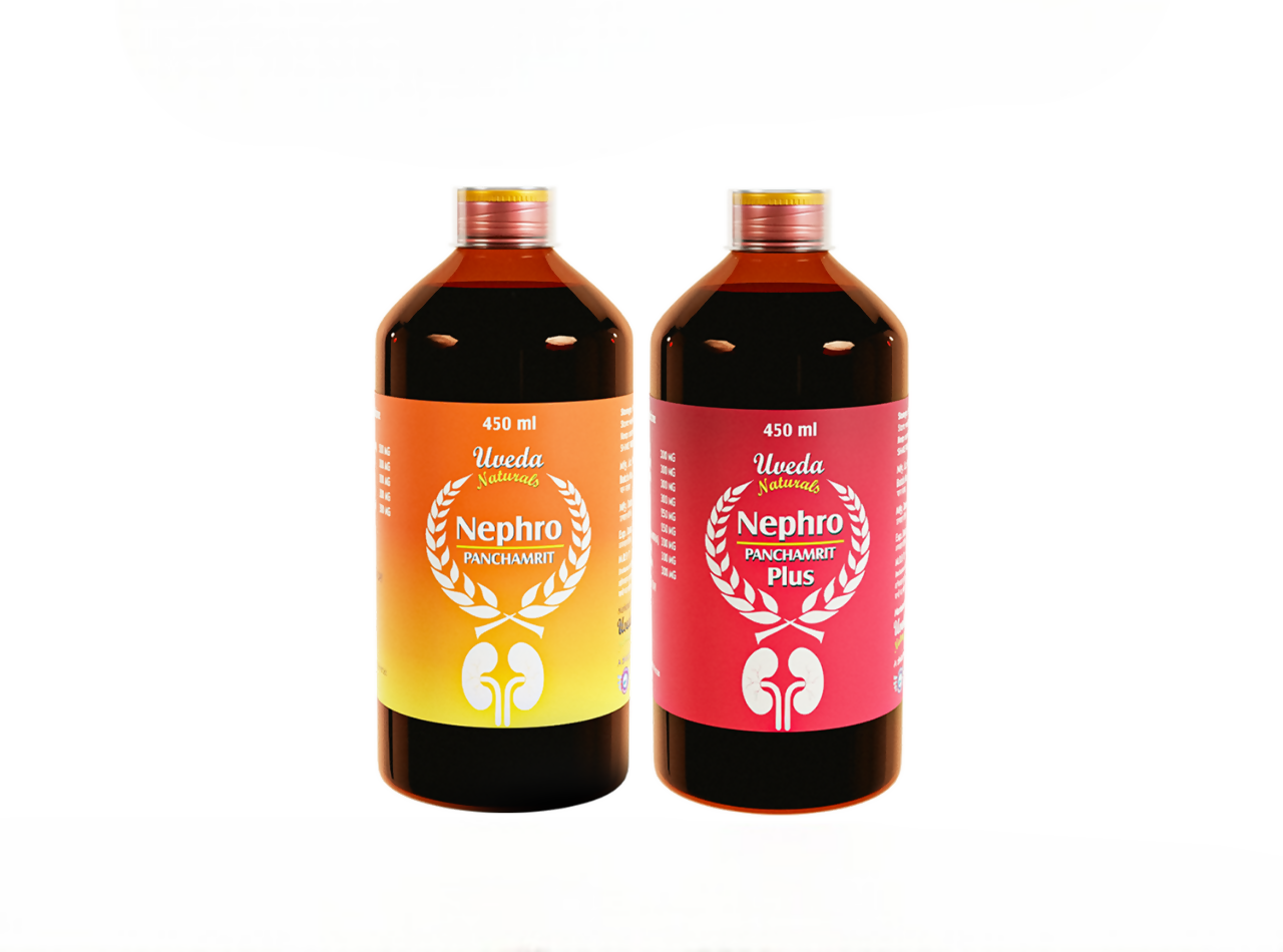 Uveda Naturals Nephro Panchamrit and Nephro Panchamrit Plus Combination 