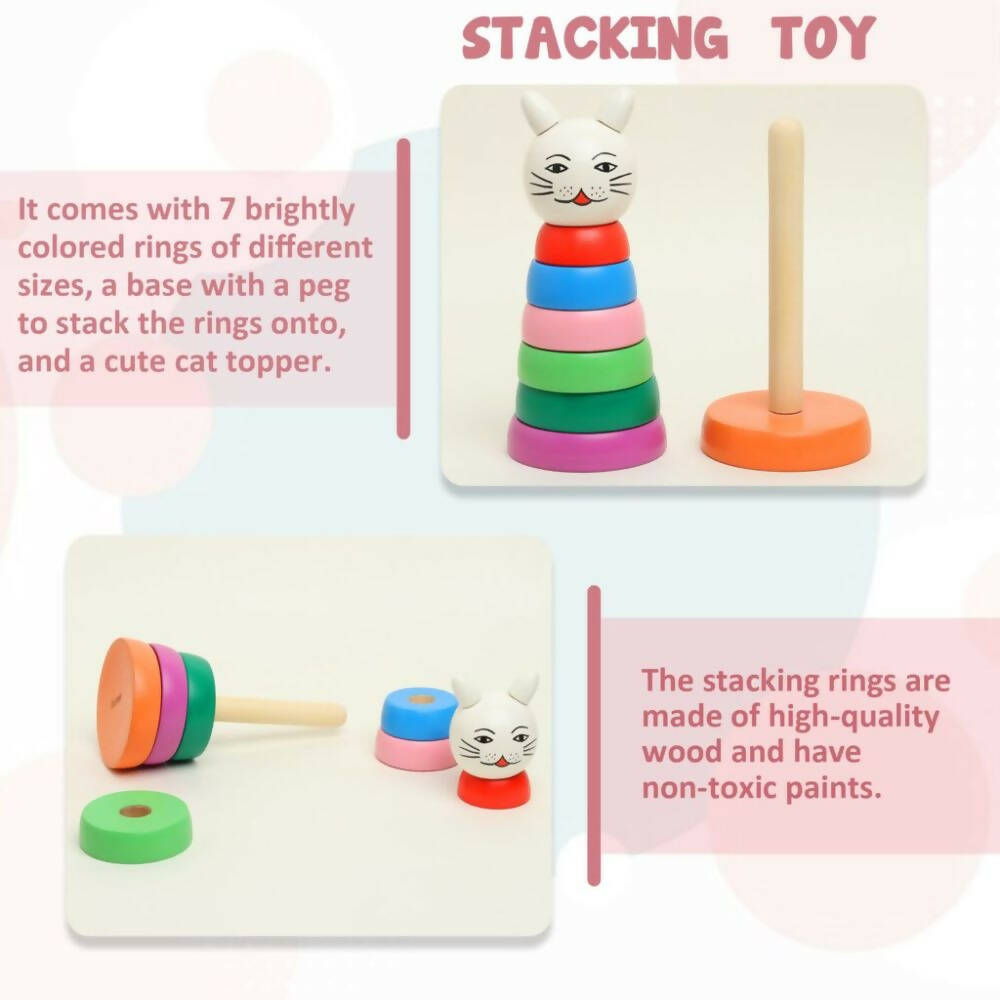 Matoyi Wooden Rainbow Cat Stacker - Grab2buy