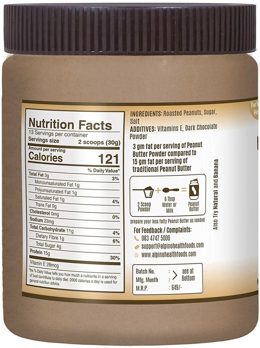 Alpino Peanut Butter Powder Dark Chocolate - Grab2buy