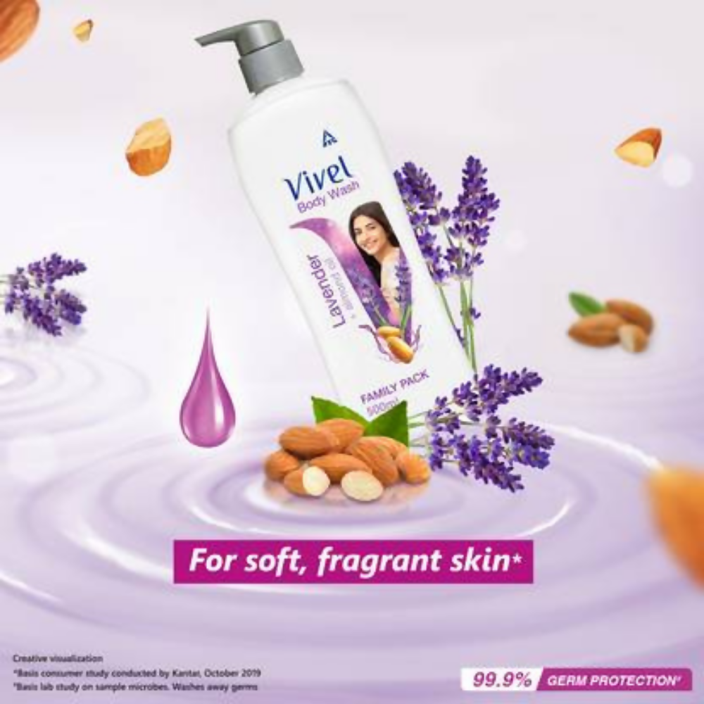 Vivel Body Wash, Lavender & Almond Oil And Mint & Cucumber, Shower Creme Combo Pack  Grab2Buy Vivel Grab2Buy