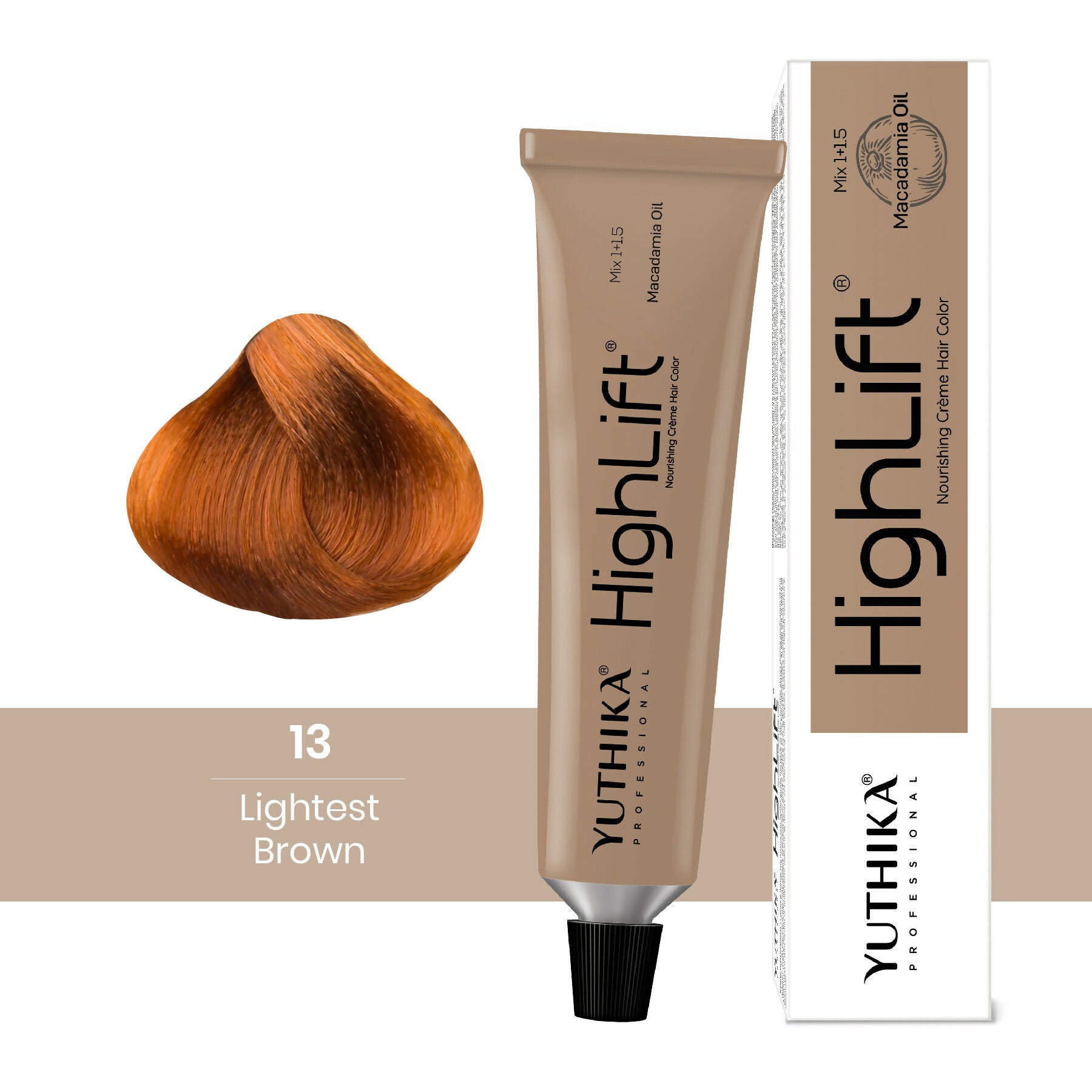 Yuthika Professional High lift Creme Hair Colour 13 Light Brown  Grab2Buy Yuthika Grab2Buy