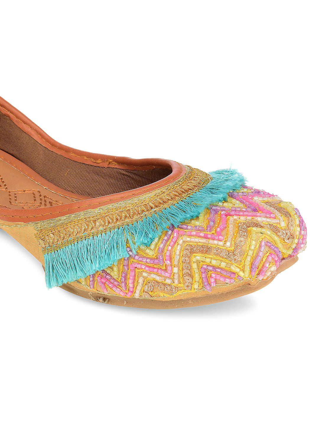 Desi Colour Women Indian Ethnic Footwear-Pink Pearl