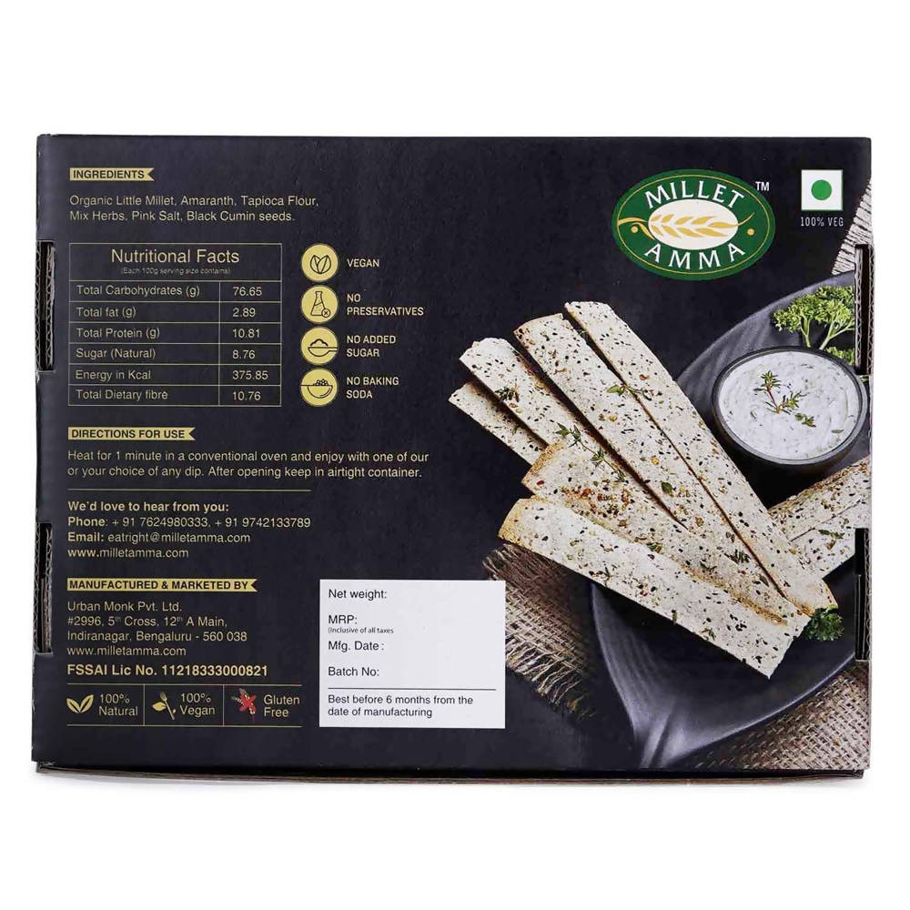 Millet Amma Organic Millet Lavash (Gluten Free) - Grab2buy