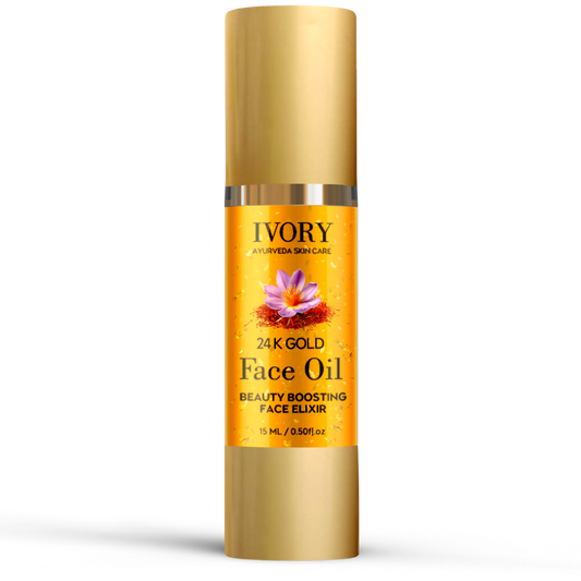 Ivory Natural 24K Gold Face Polish Oil For Luxurious Exfoliating And Rejuvenating Skincare | Swadesiicart