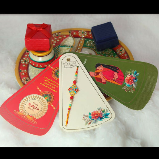 Indianvibez Kundan Stone Rakhi With A Complimentary Raksha Bandhan Card 