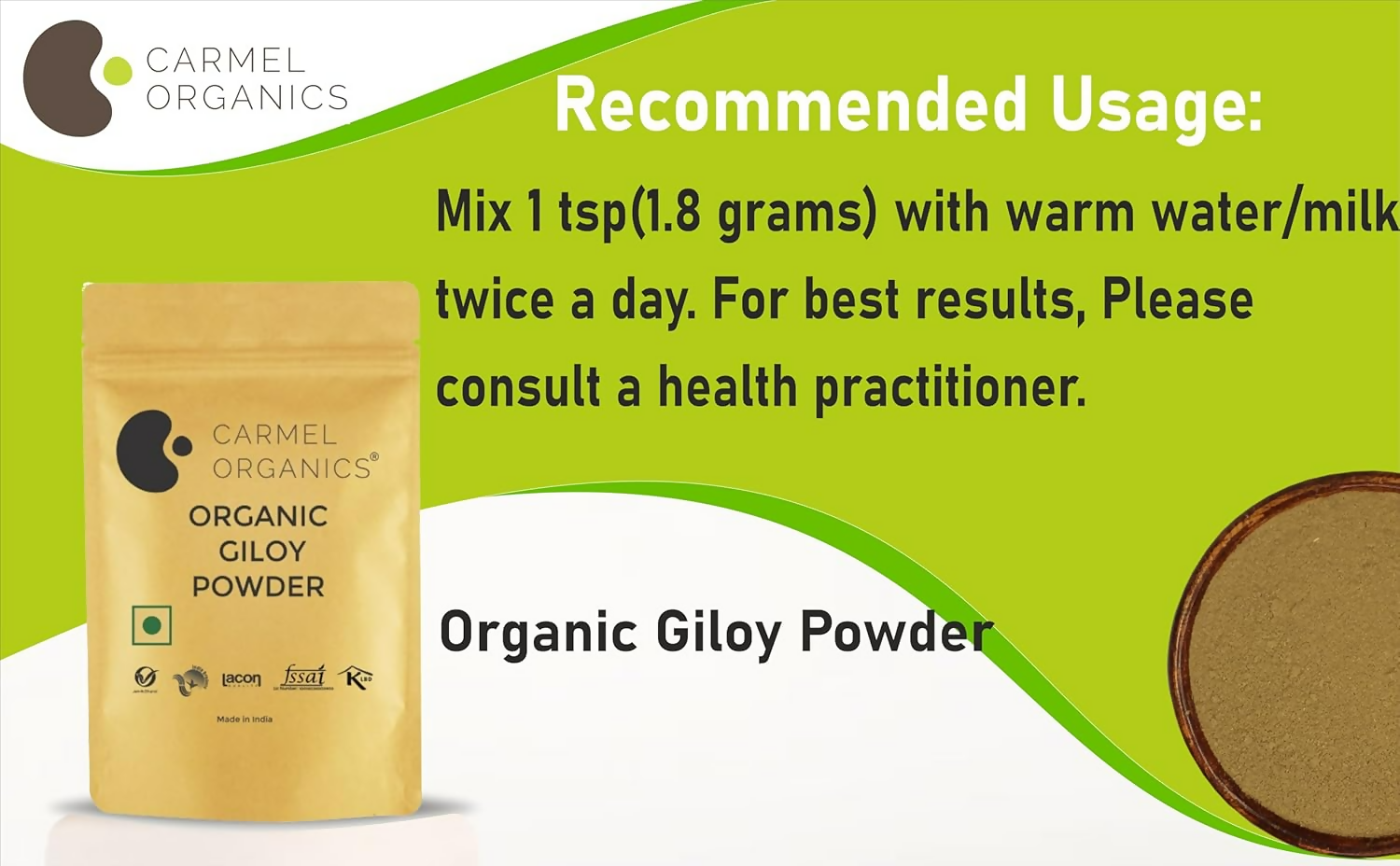 Carmel Organics Bacopa Monnieri Powder 