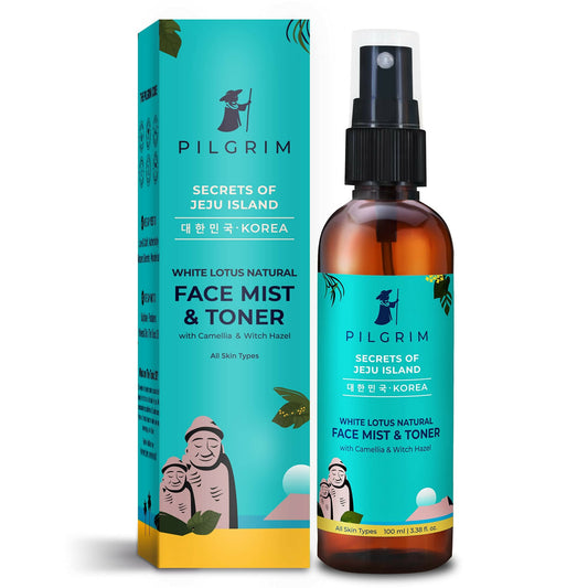 Pilgrim Korean Beauty White Lotus Refreshing Face Mist & Toner With Camellia & Witch Hazel For Glowing Skin - Grab2buy