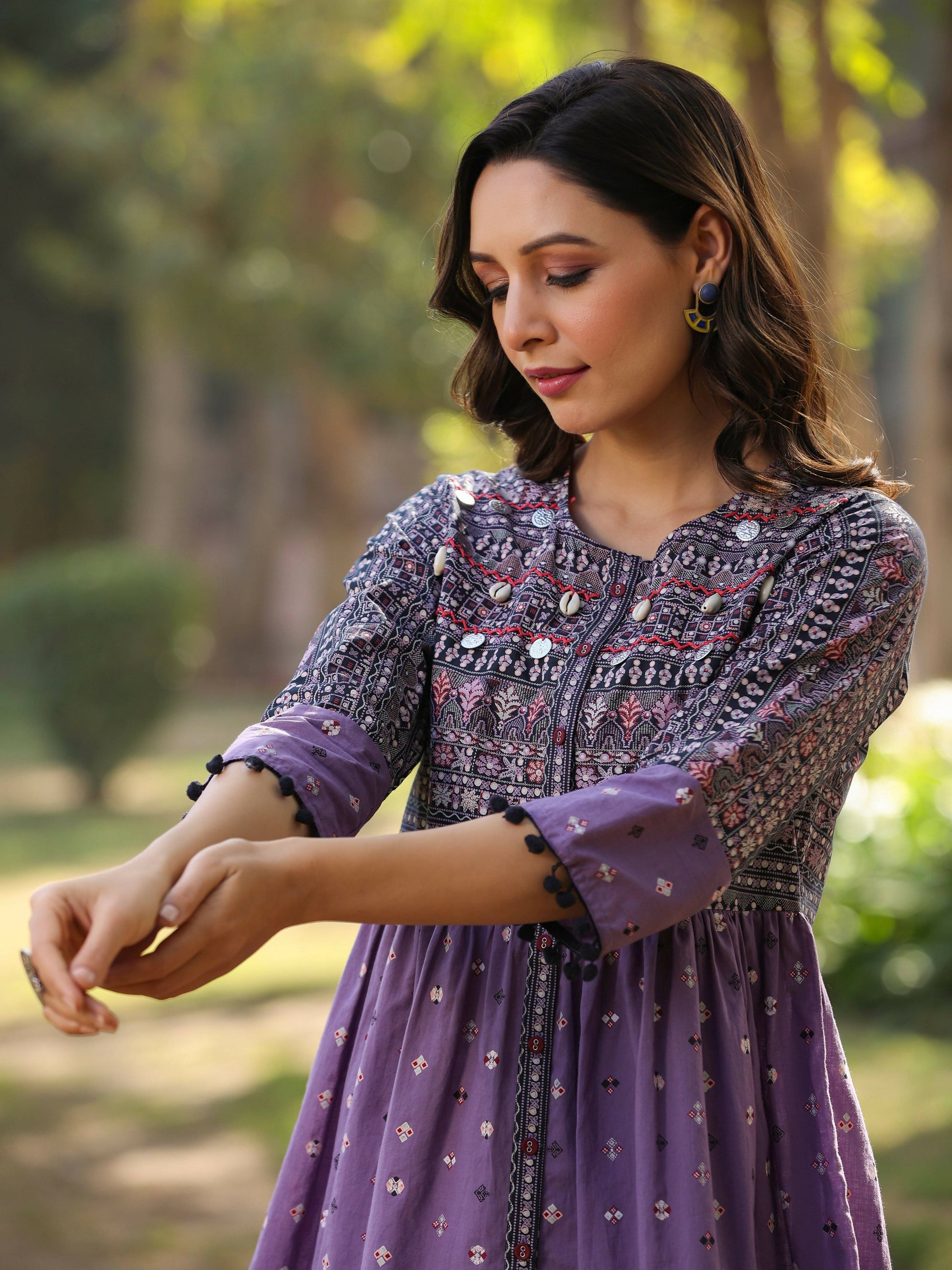 Juniper Women's Lavender Printed Flared Tunic