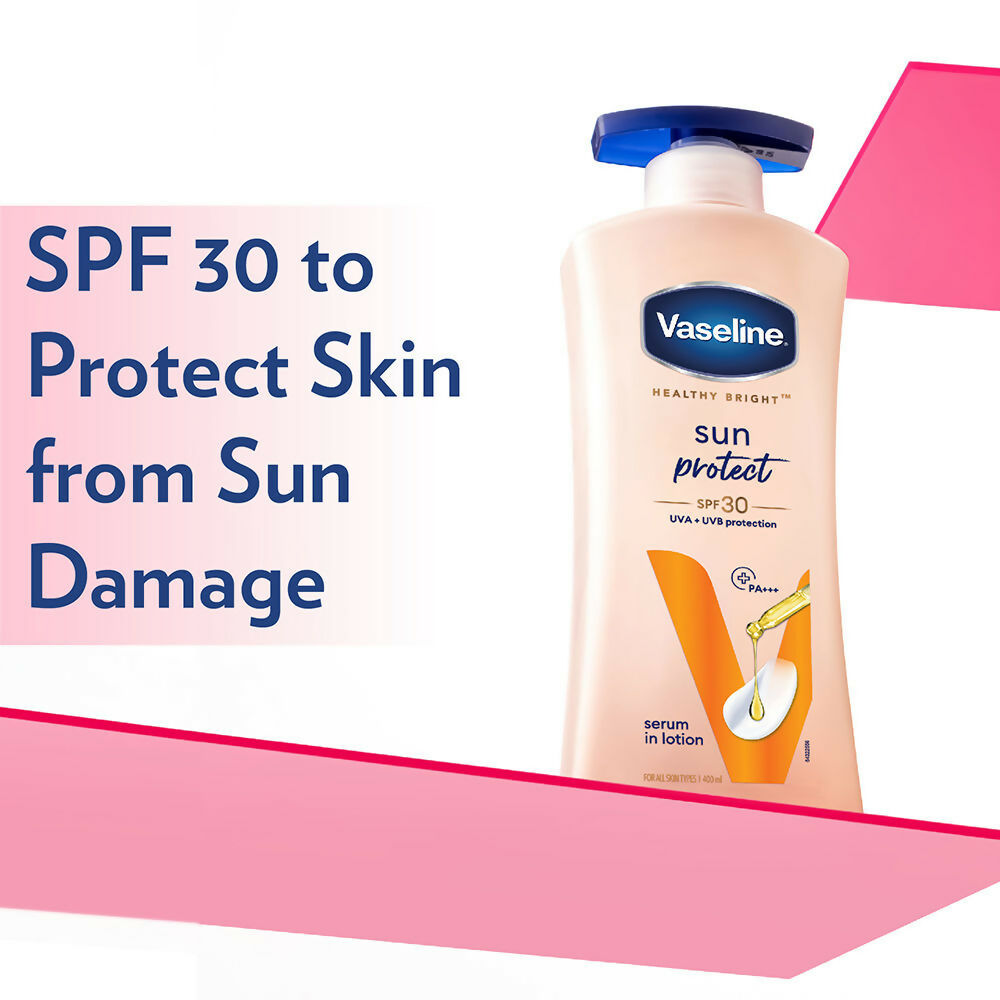 Vaseline Healthy Bright Daily Brightening Body Lotion & Sun Protect SPF 30 Body Lotion Combo  Grab2Buy Vaseline Grab2Buy