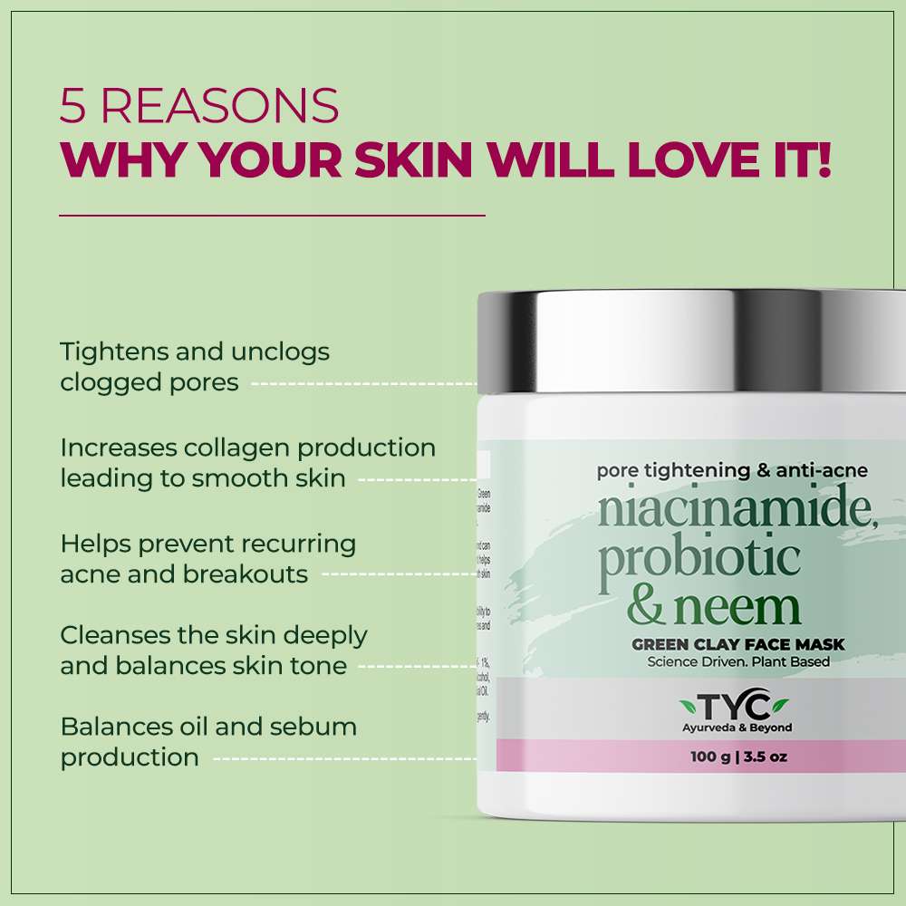 TYC Green Clay Face Mask For Men & Women  Grab2Buy TYC Grab2Buy