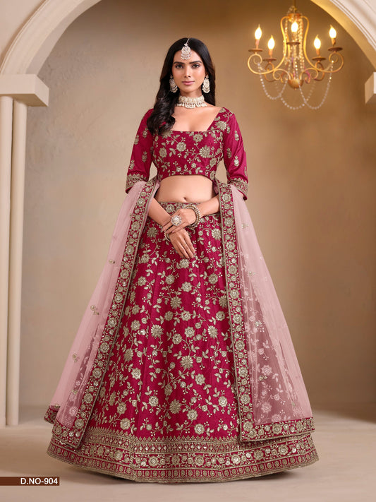 Anaita Red Art Silk Designer Lehenga With Blouse
