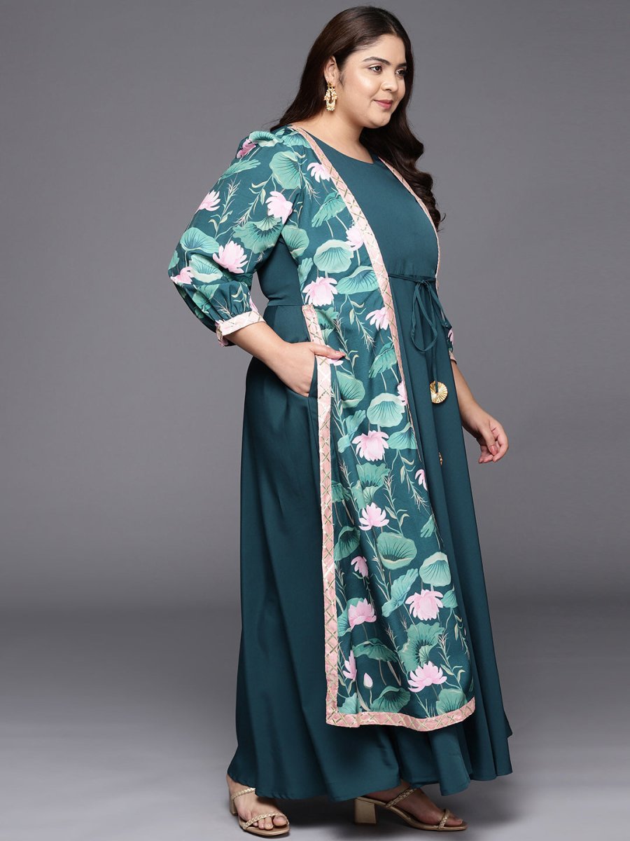 Ahalyaa Plus Size Round neck Maxi Ethnic Dress  Grab2Buy Ahalyaa Grab2Buy