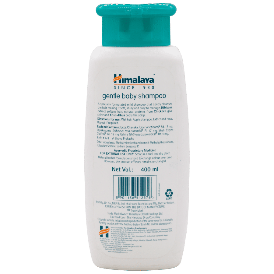 Himalaya Gentle Baby Shampoo | Tear-Free Ayurvedic Shampoo for Soft, Healthy Baby Hair 