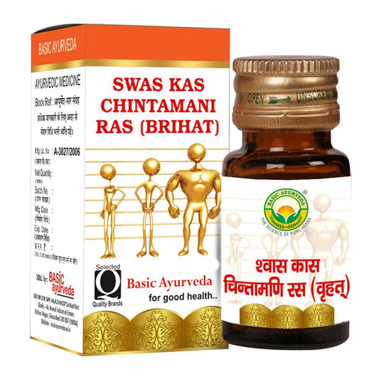 Basic Ayurveda Swas Kas Chintamani Ras (Brihat) Tablets 