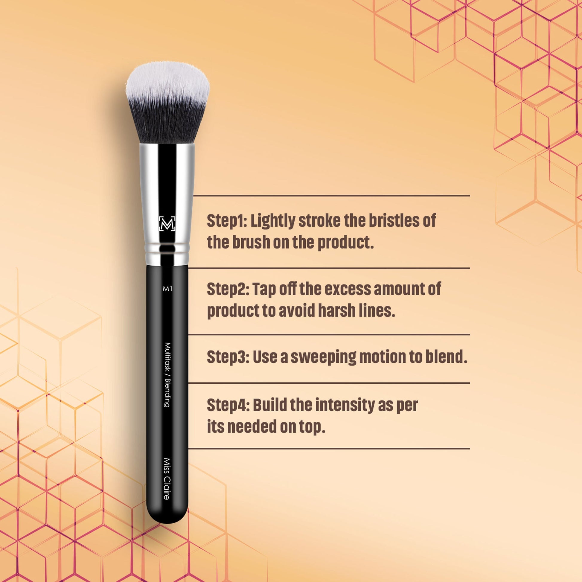 Miss Claire M1 - Multitask/Blending Brush - Chrome
