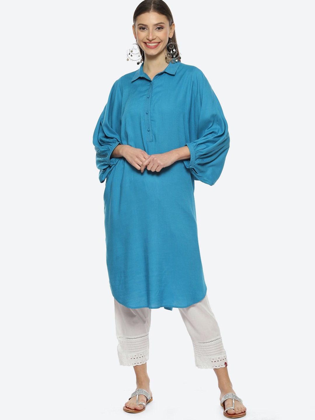 Biba Women Thread Work Pathani Kurta 