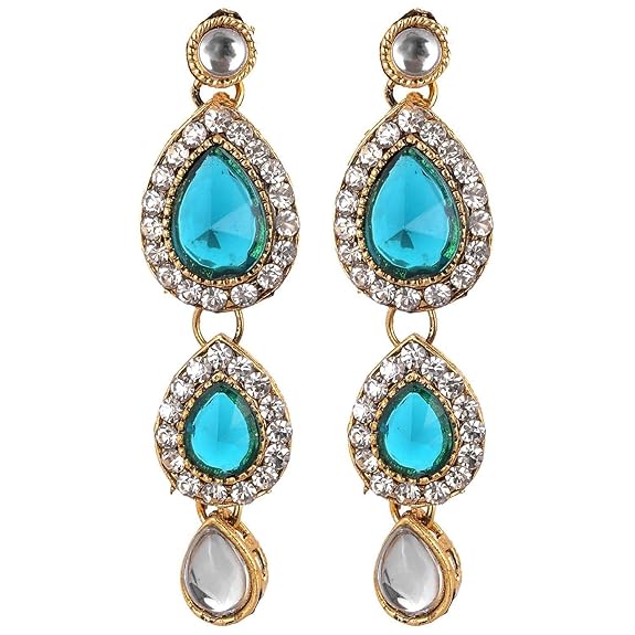 Tehzeeb Creations Traditional Gold-Polished Kundan Necklace Set for Girls & Women Tehzeeb Creations