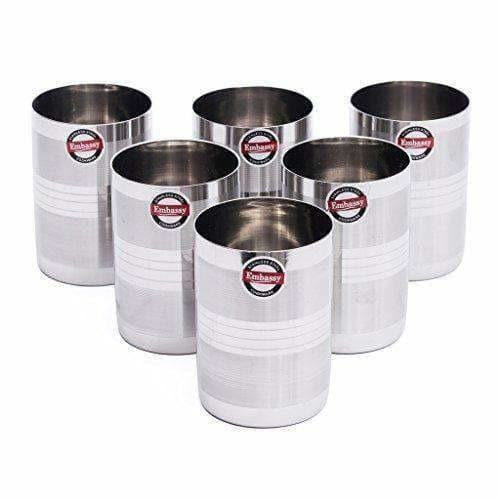 Stainless Steel XL-Big Glass -  Pack of 6 - Grab2buy