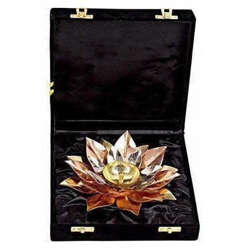 Copper Plated Lotus Design Diya - Grab2buy