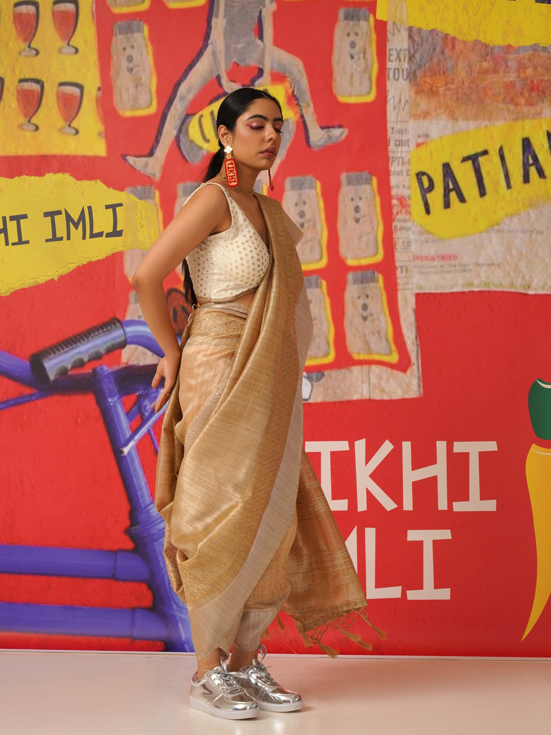 Tikhi Imli Sequinned Jute Silk Grab2Buy 