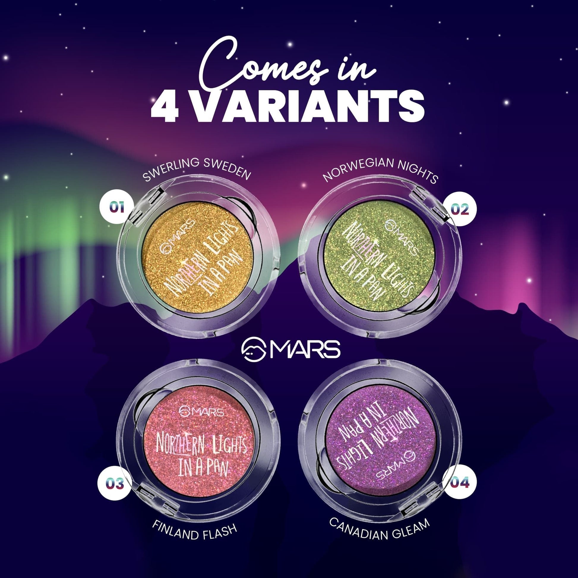 MARS Cosmetics Northern Lights In A Pan Eyeshadow Palette - 04 Canadian Gleam 